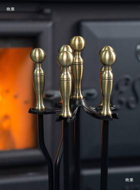 壁炉工具ZXR四件套清装用具清灰理件配真火壁工炉具火钳灰铲摆件