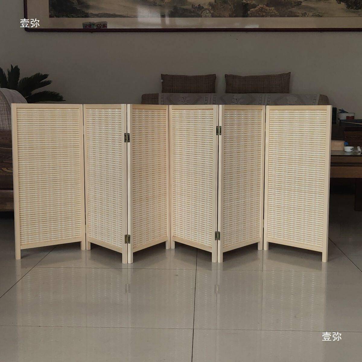 竹编无儿房童幼儿区角办公酒店隔小屏风简易玄关移动间简约折屏园