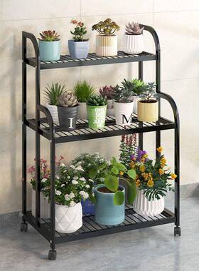 花架装花盆架阶植梯式落地CSK带滚轮移可动多层物阳台客厅多肉托