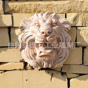 石雕狮子头喷水雕刻外户财水流水喷泉欧式装LS-X268招饰挂件碧泉
