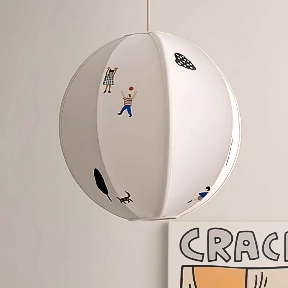 卡通布艺吊灯创意复古餐厅书房卧室灯北欧丹麦儿童公园刺绣吊灯具