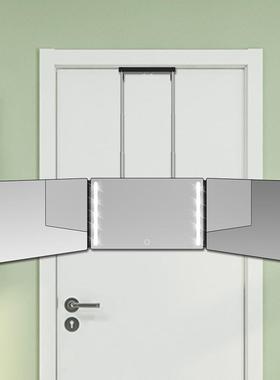 3 way mirror 三折镜可伸缩挂钩悬挂镜理发三面折叠化妆镜led