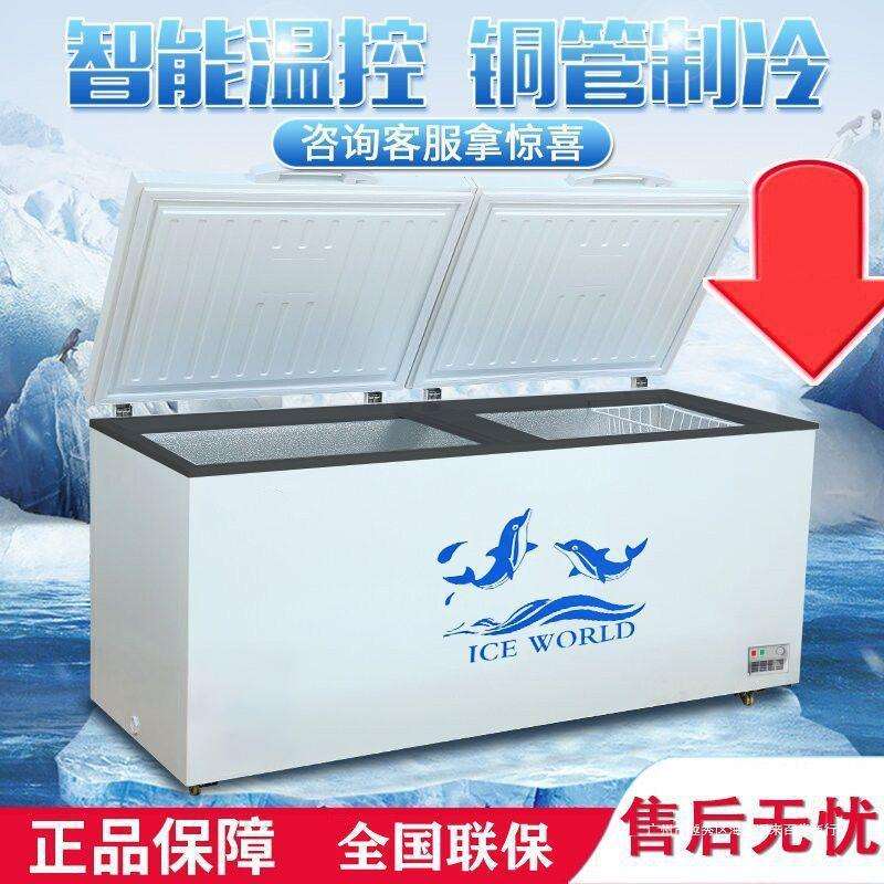 商用超市雪糕冷柜大容量冷藏冰柜冷冻家用展示柜卧式节能双温冰箱