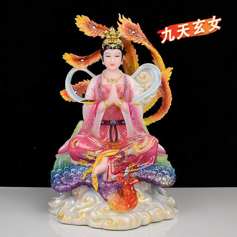 汉白玉九天玄女神像九天玄母天尊九天娘娘像家用供奉无极元君摆件