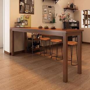 简约墙边窄桌40/50cm宽家用吧台桌子电脑办公书桌长条桌椅组合