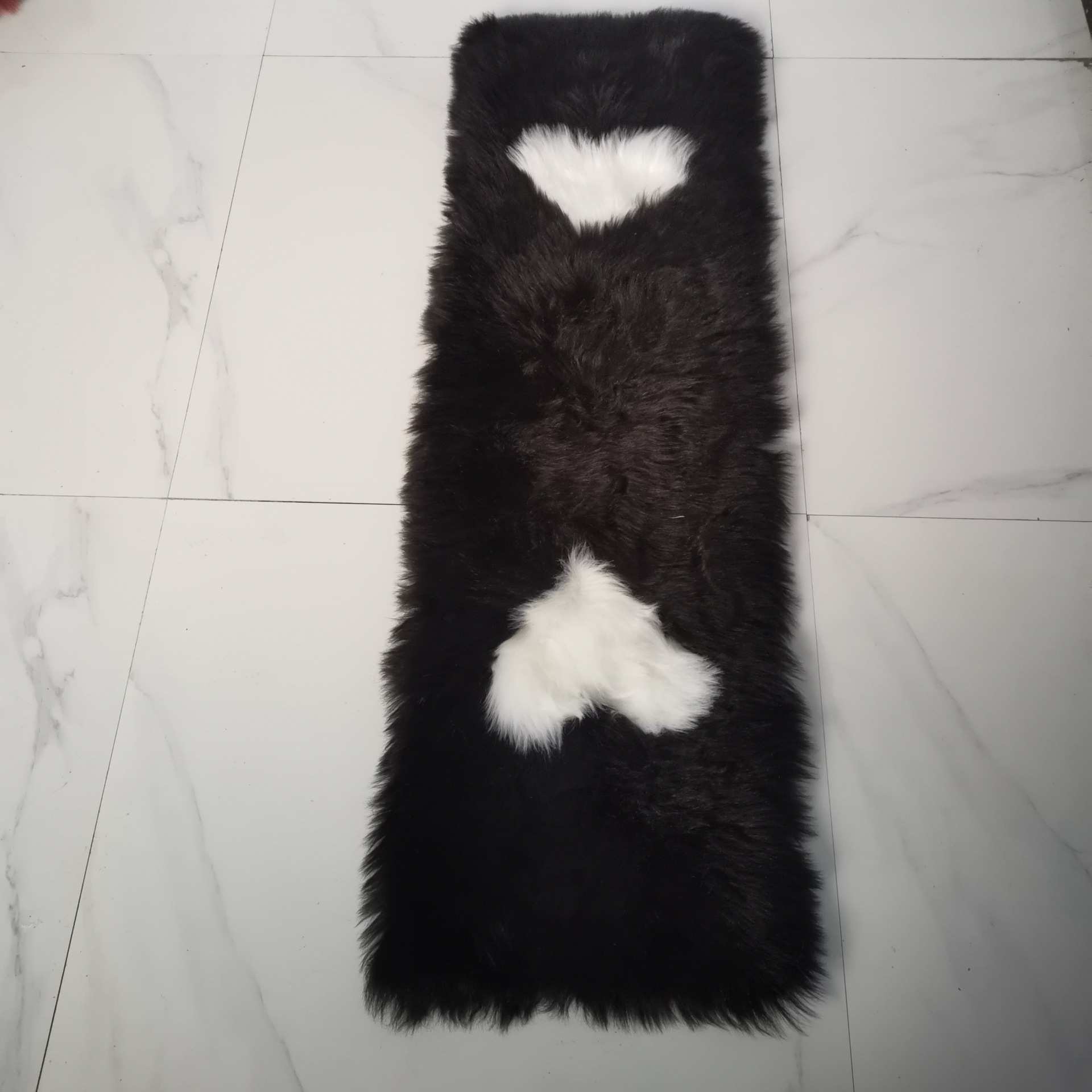 仿青草绿色加红爱心桌旗长毛坐垫沙发垫床前毯子新中式桌布茶台布