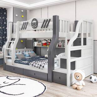 加厚加粗全实木子母床双层床上下铺床二层成人高低床儿童床上下铺