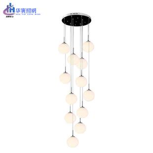 现代简约楼梯间吊灯北欧个性餐厅客厅别墅旋转复式楼公寓楼梯吊灯