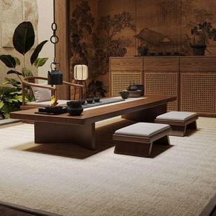 宋代美学新中式榻榻米茶桌小户型阳台泡茶台新款小型客厅家用