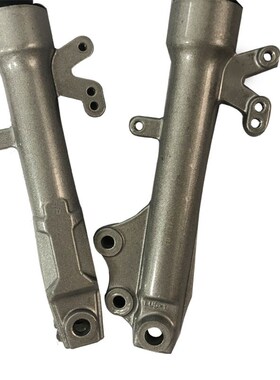 007电摩碟刹前减震全长390mm银白色大小孔通用配套纯正部品