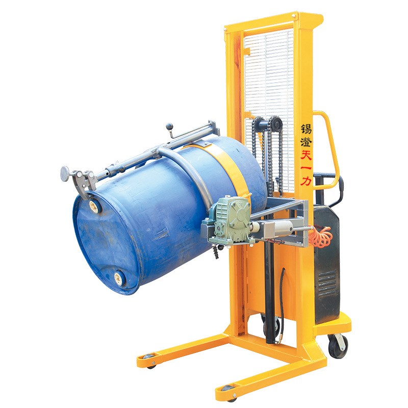 直供半电动油桶堆高车油桶圆桶搬运车翻转车 油桶倒料车