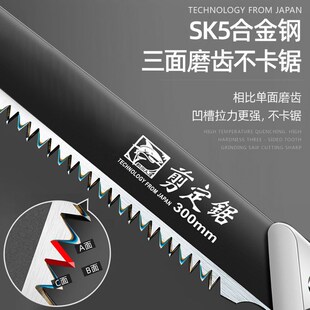 手锯手拉大白鲨木工锯家用锯木头伐木锯锯子锯树砍树锯木