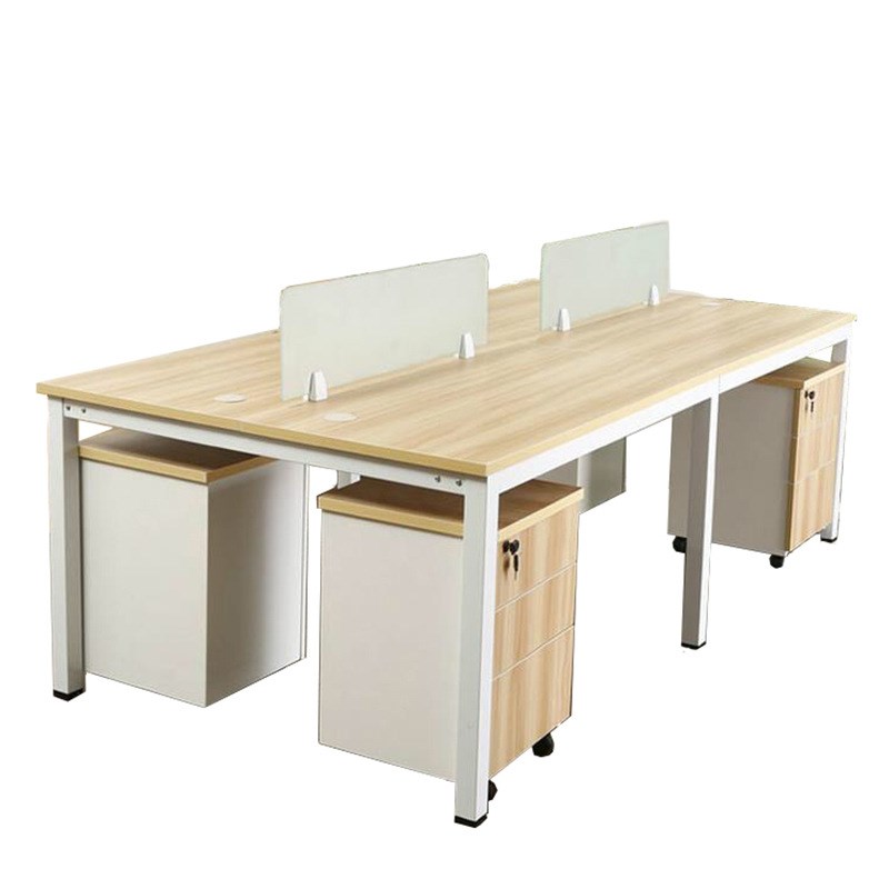 职员办公桌四人位电脑桌办公家具现代简约员工办公桌屏风4人位组