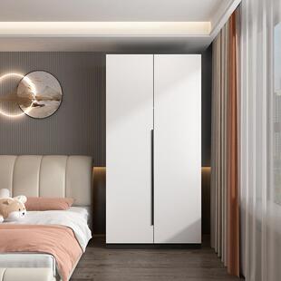 批实木衣柜家用卧室简易组装儿童床边双门储物柜小户型出租房用衣