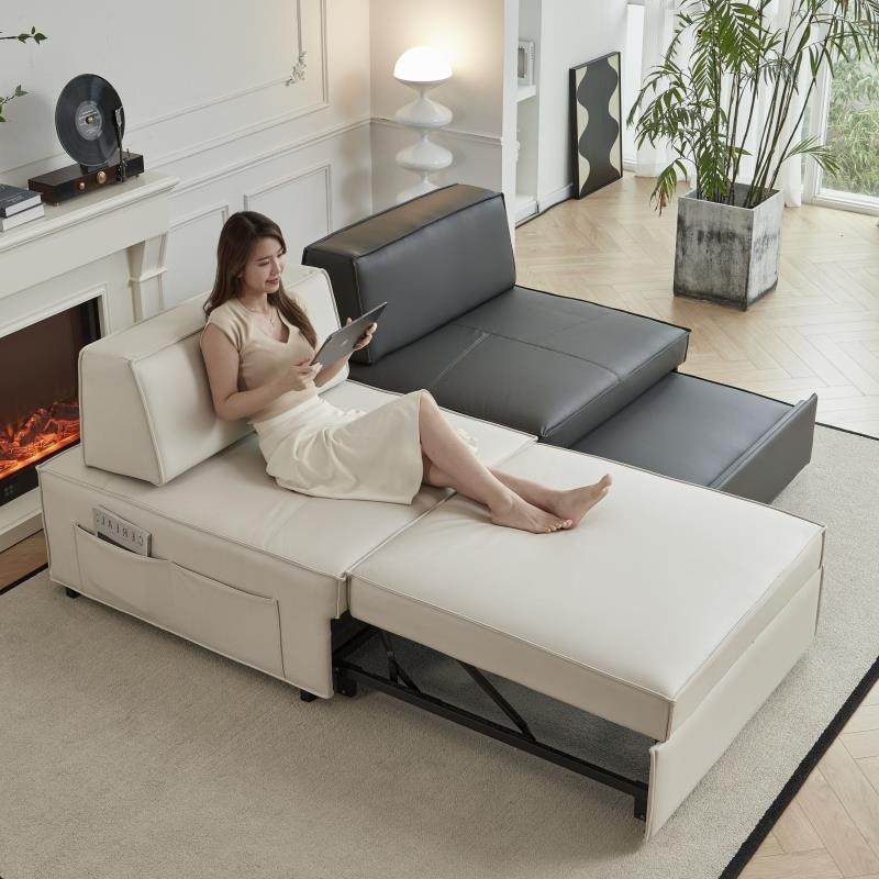 北欧轻奢风单人皮艺沙发床折叠客厅多人小户型两用设计师布艺沙发,纺织面料/辅料/配套,纺织机械配件,淘宝优惠券,粉丝福利购,淘宝优惠卷