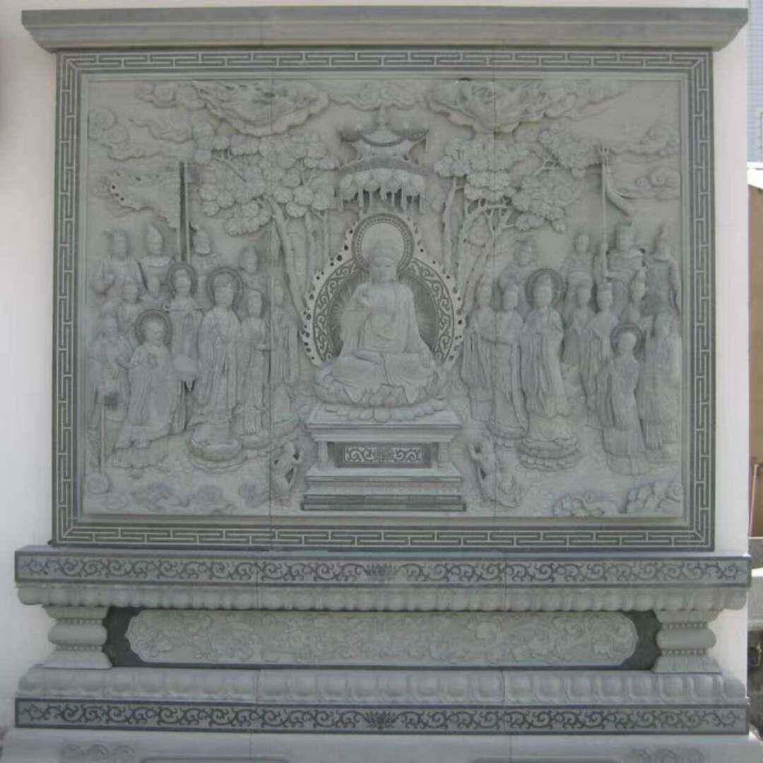 花岗岩浮雕九龙壁石雕壁画墙面石材园林花草壁画