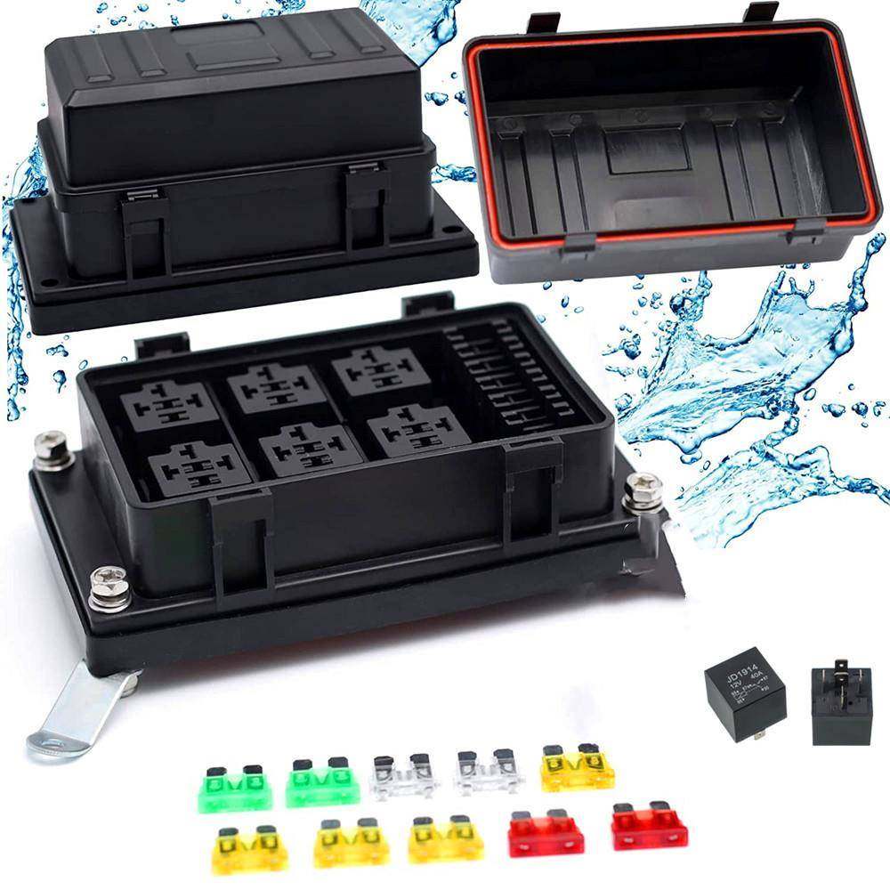 商品防水型6路汽车保险丝盒改装车保险片座线束总成电路盒,纺织面料/辅料/配套,纺织机械配件,淘宝优惠券,粉丝福利购,淘宝优惠卷