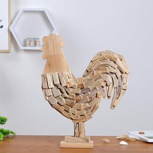 金鸡摆件漂流木制十二生肖大公鸡雄鸡家居装饰品工艺品个性摆饰品