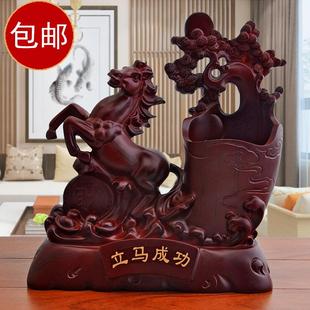 包邮创意马笔筒摆件书房桌面文具收纳盒笔架老板教师办公桌装饰品