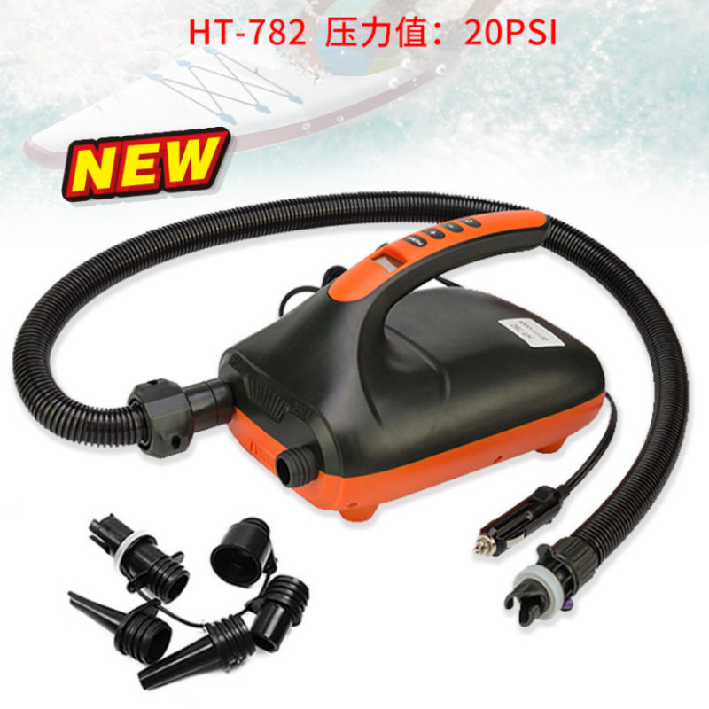 HT782皮划艇冲锋舟SUP桨板冲浪板高压充气泵充气船12V蓄电打气泵