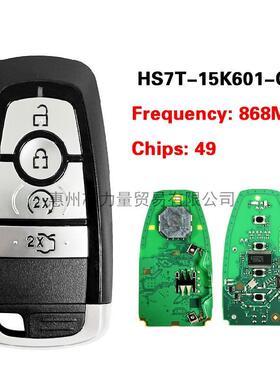 适用2017福特蒙迪欧4键智能卡钥匙HS7T-15K601-CB868MHz49chip