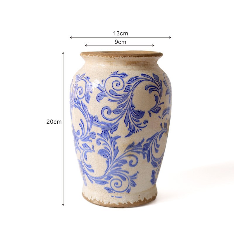 寻舍复古花瓶陶瓷高级感花器创意花瓶水培做旧冰裂纹花瓶