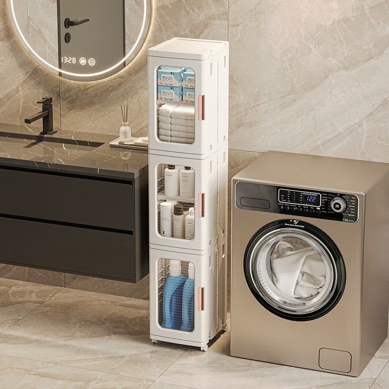 厨房家用夹缝收纳柜落地可移动置物架卫生间可移动储物柜缝隙柜子