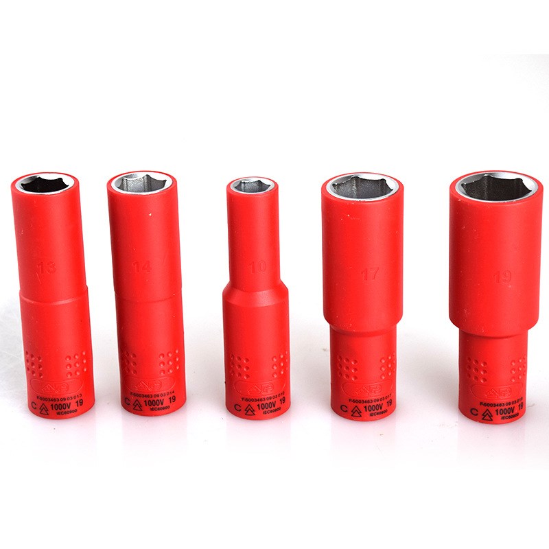1000V耐高压3/8绝缘加长六角套筒头8-19mm 台湾进口IEC60900认证