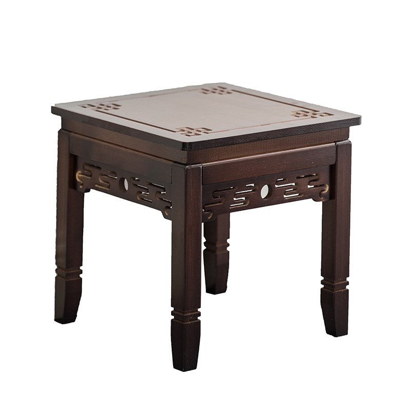 中式复古花架客厅落地式置物架非实木摆件展示架阳台简易花盆托架