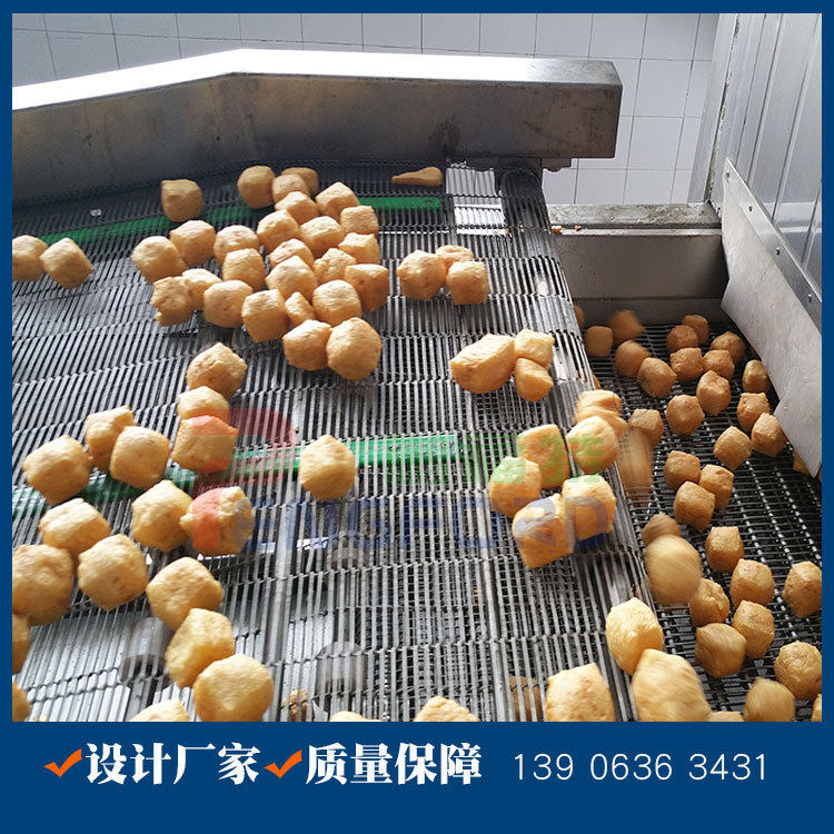 豆泡油炸机连续豆腐泡油炸线鹏福特豆泡油炸机器设备厂家