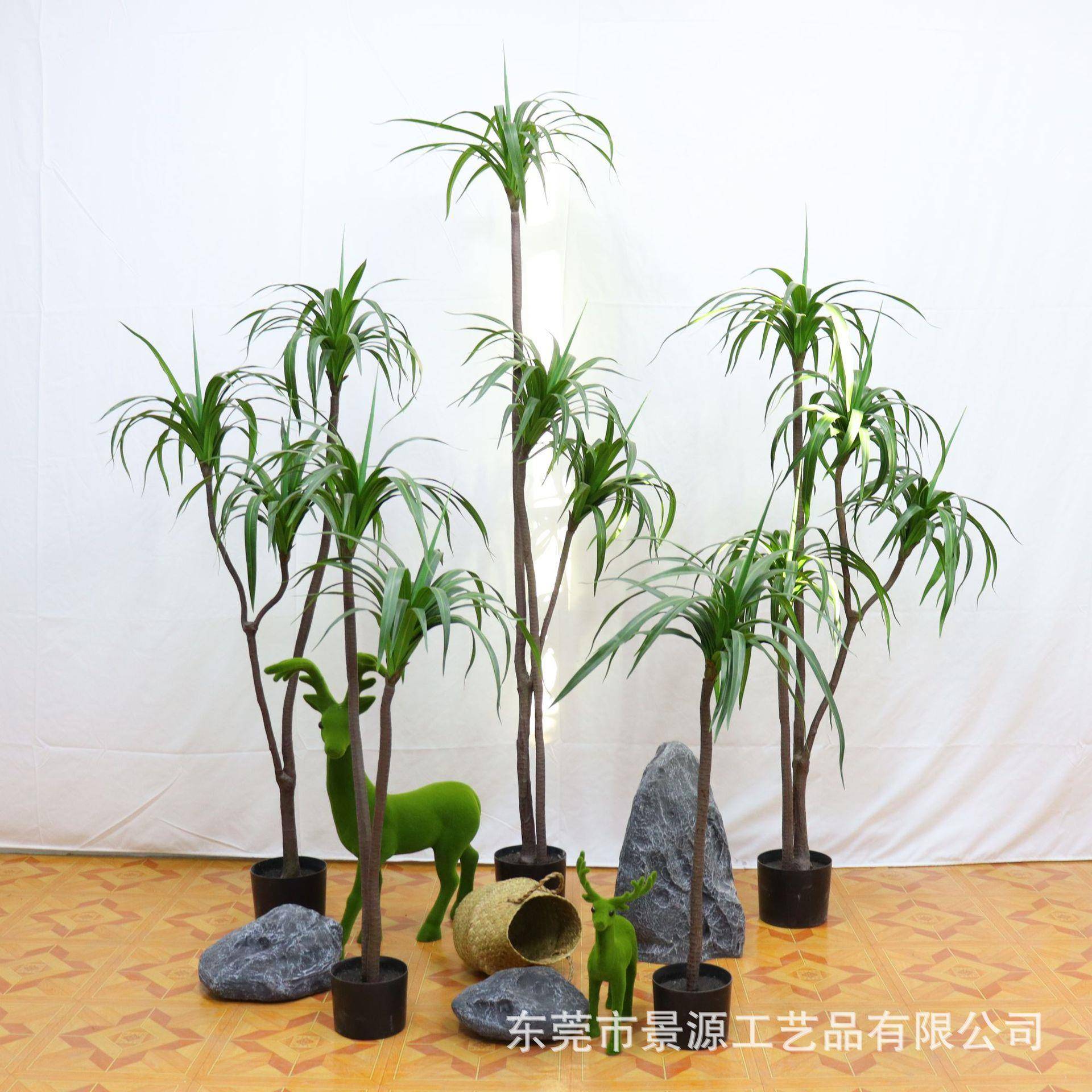 植物巴西铁盆栽室内橱窗软装摆件龙血铁盆景假花家居装扮真