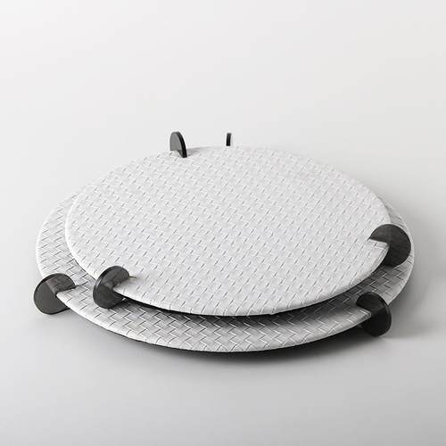 轻奢极简托盘圆形金属编织皮革茶盘样板间设计师收纳盘装饰品摆件