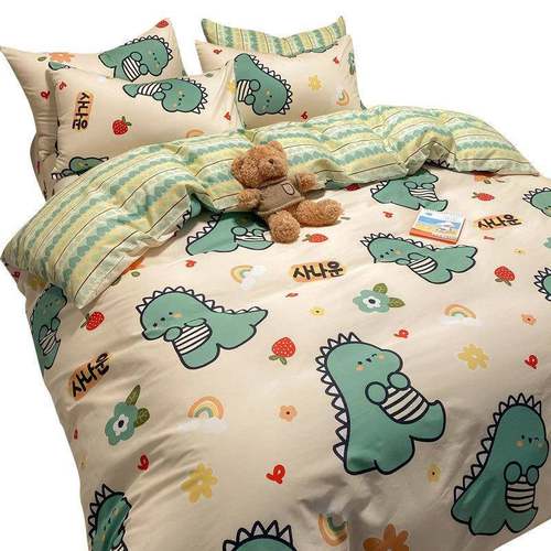 恐龙纯棉被套单件儿童全棉宿舍床单人被罩男三四件套