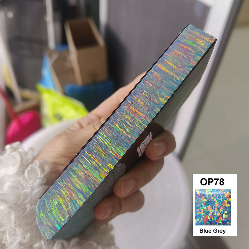 OP78人造欧泊合成蛋白石火彩绚丽澳宝原料戒面打磨材料