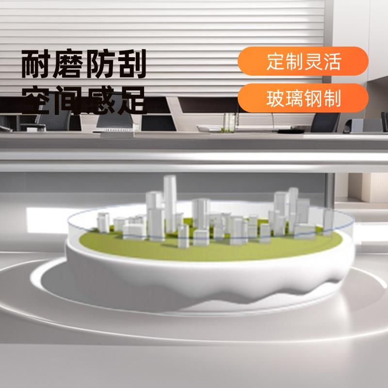 新中式售楼部接待洽谈区仿石RPR沙盘模型区规划展示区吧台售楼部