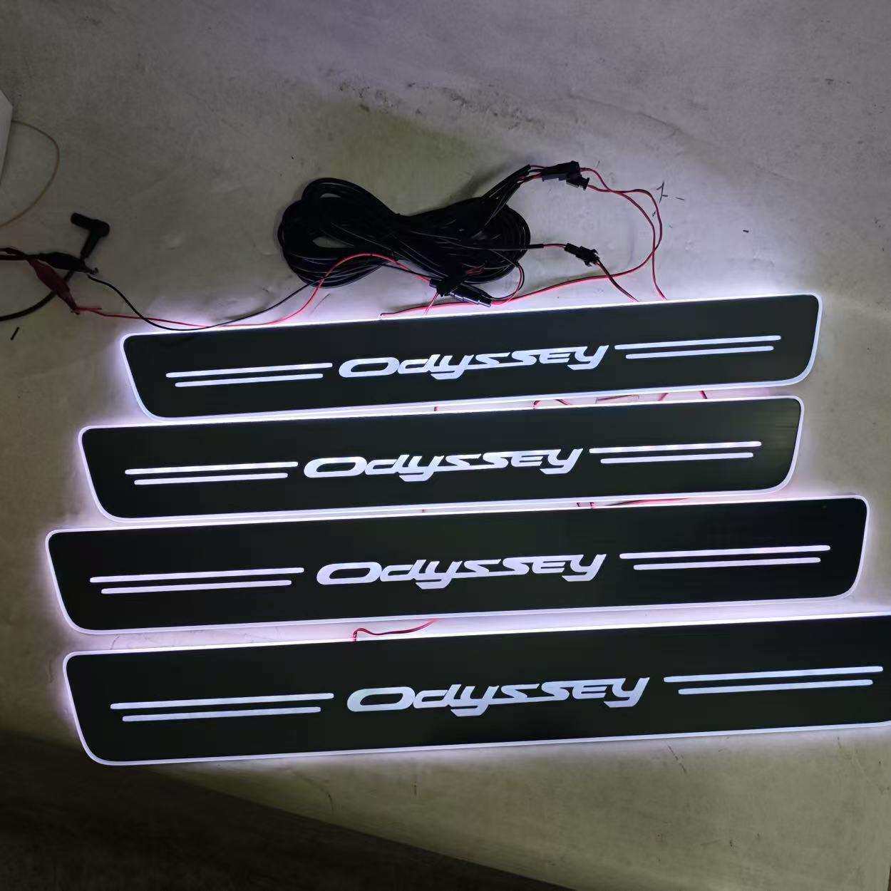 4片适用于07-14奥德赛流光幻彩门槛条老款ODYSSEY带LED灯迎宾踏板