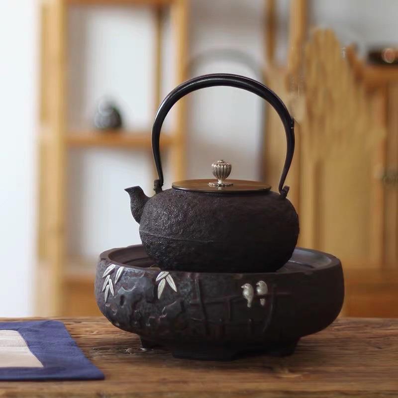 龙隐斋电陶炉煮茶炉电茶炉烧水器静音铁壶银壶老岩泥系列春烧