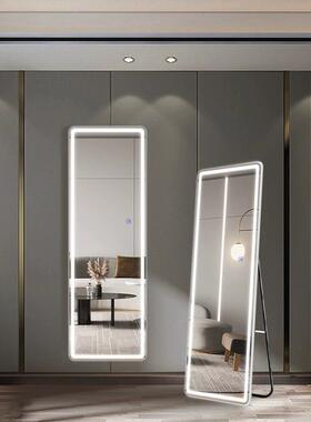钢化镜方形试衣镜LED智能高清圆角穿衣镜现代简约家用镜子