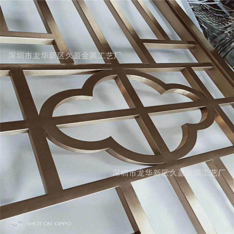 T2紫铜切割 做旧加工 铝板雕刻K金 玫瑰金屏风隔断 金属花格屏风
