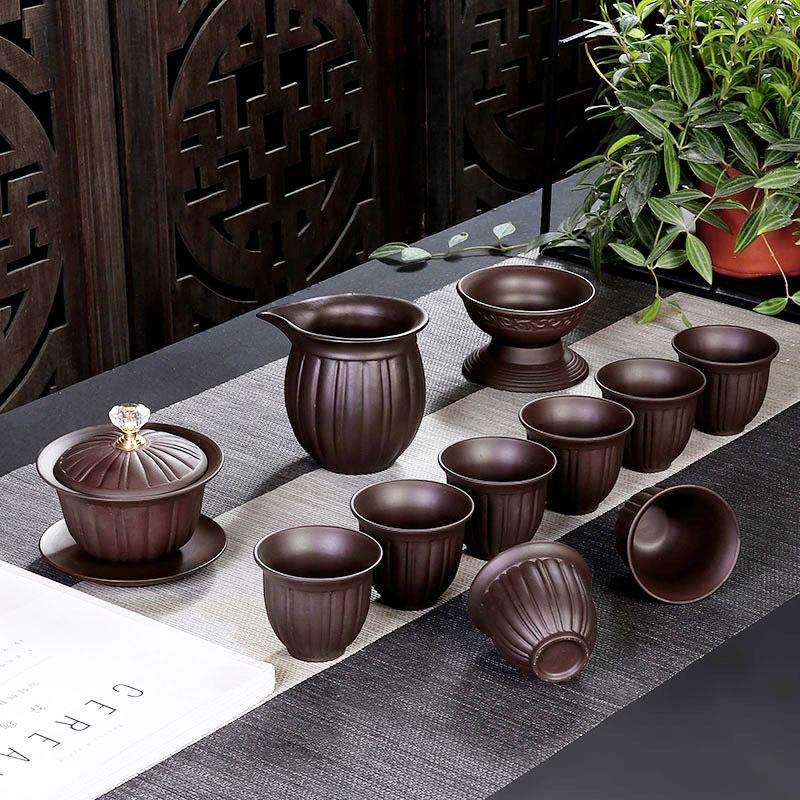 紫砂整套陶瓷茶具快客杯便携式茶具家用茶壶一壶两杯旅行办公室