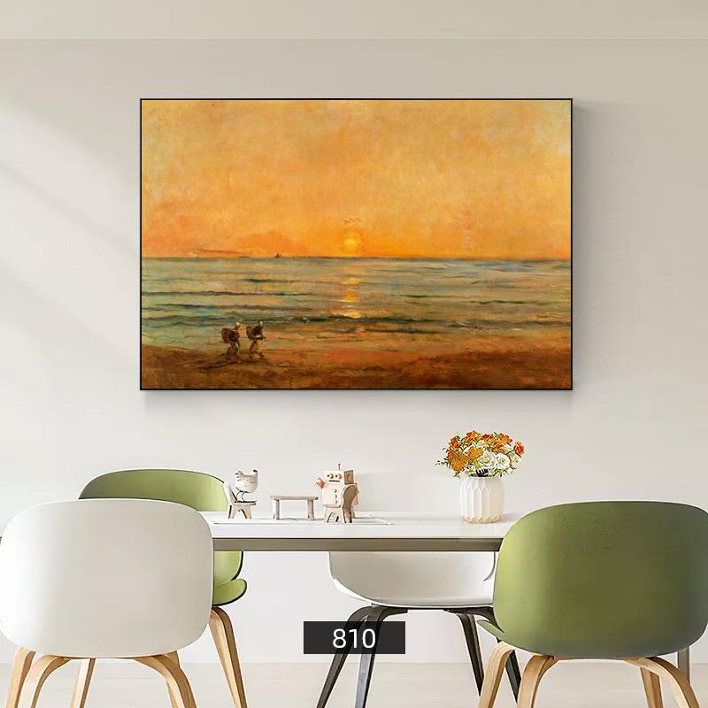 渔夫与海 印象派现代客厅风景装饰画餐厅挂画小众轻奢餐厅走廊画