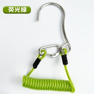 YEXIZE潜水流钩316不锈钢单头钩安全弹簧绳挂钩水肺顶放流勾