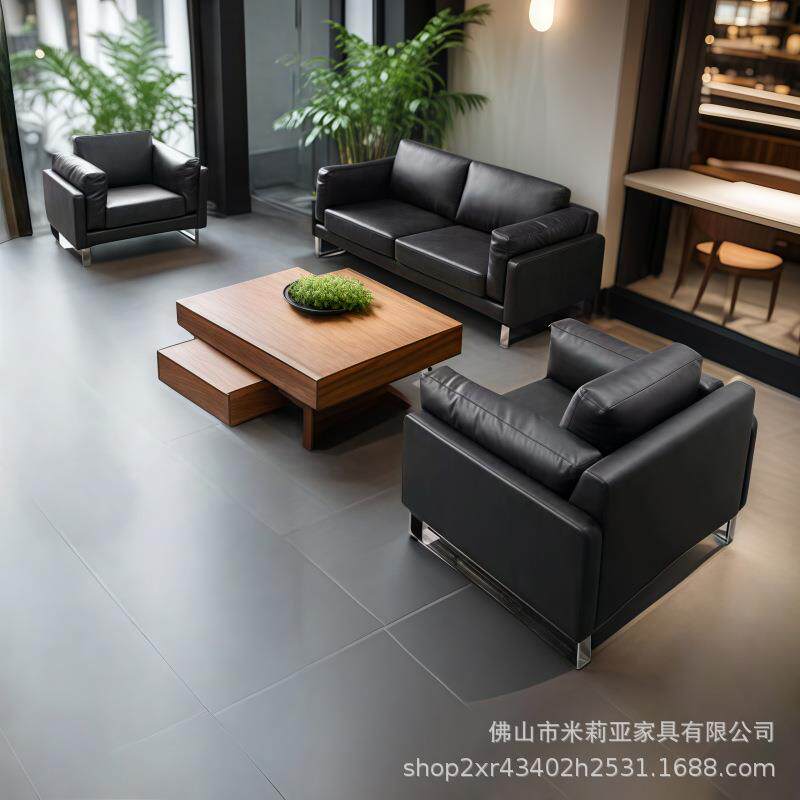 简约现代办公室小户型心里辅导室沙发客户接待服装店单三人小沙发