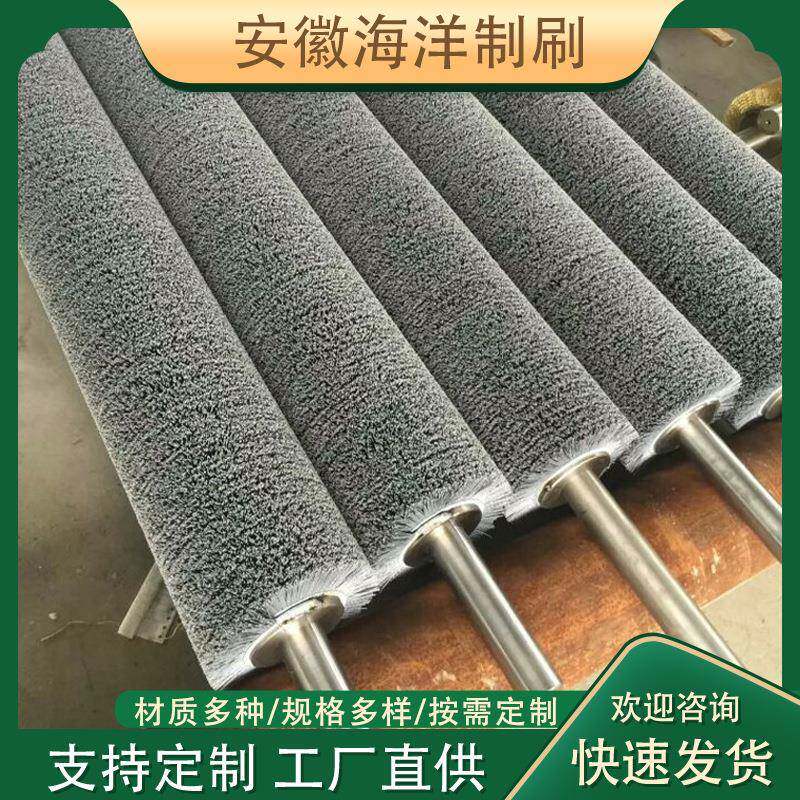 金属表面打磨抛光刷辊机械磨料丝滚动毛刷辊地板厂除尘滚刷