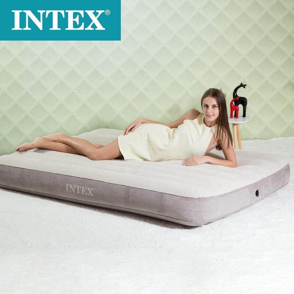 INTEX64101植绒双人充气床垫午睡气垫床单人加厚户外野营便携式