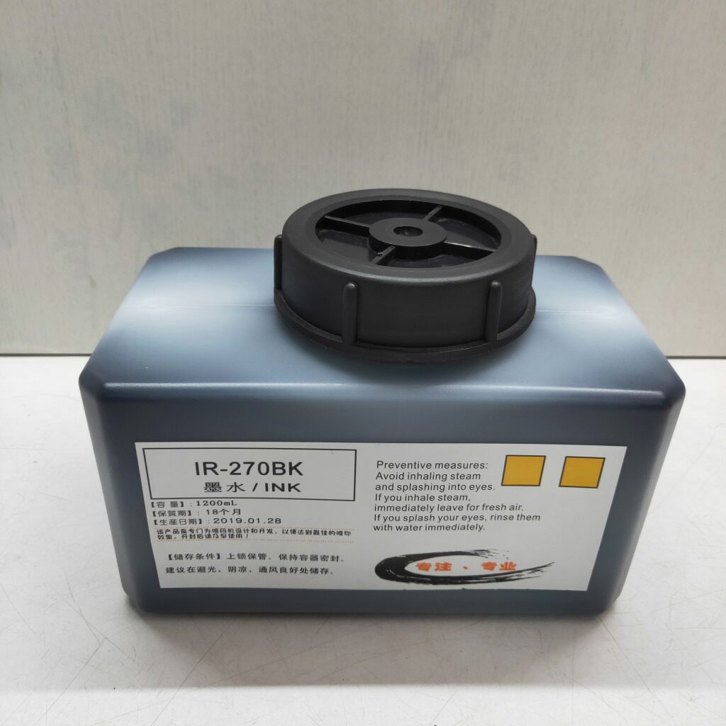 优质喷码机油墨日期喷码高附高温油墨IR-270BK主墨水箱喷码机墨水