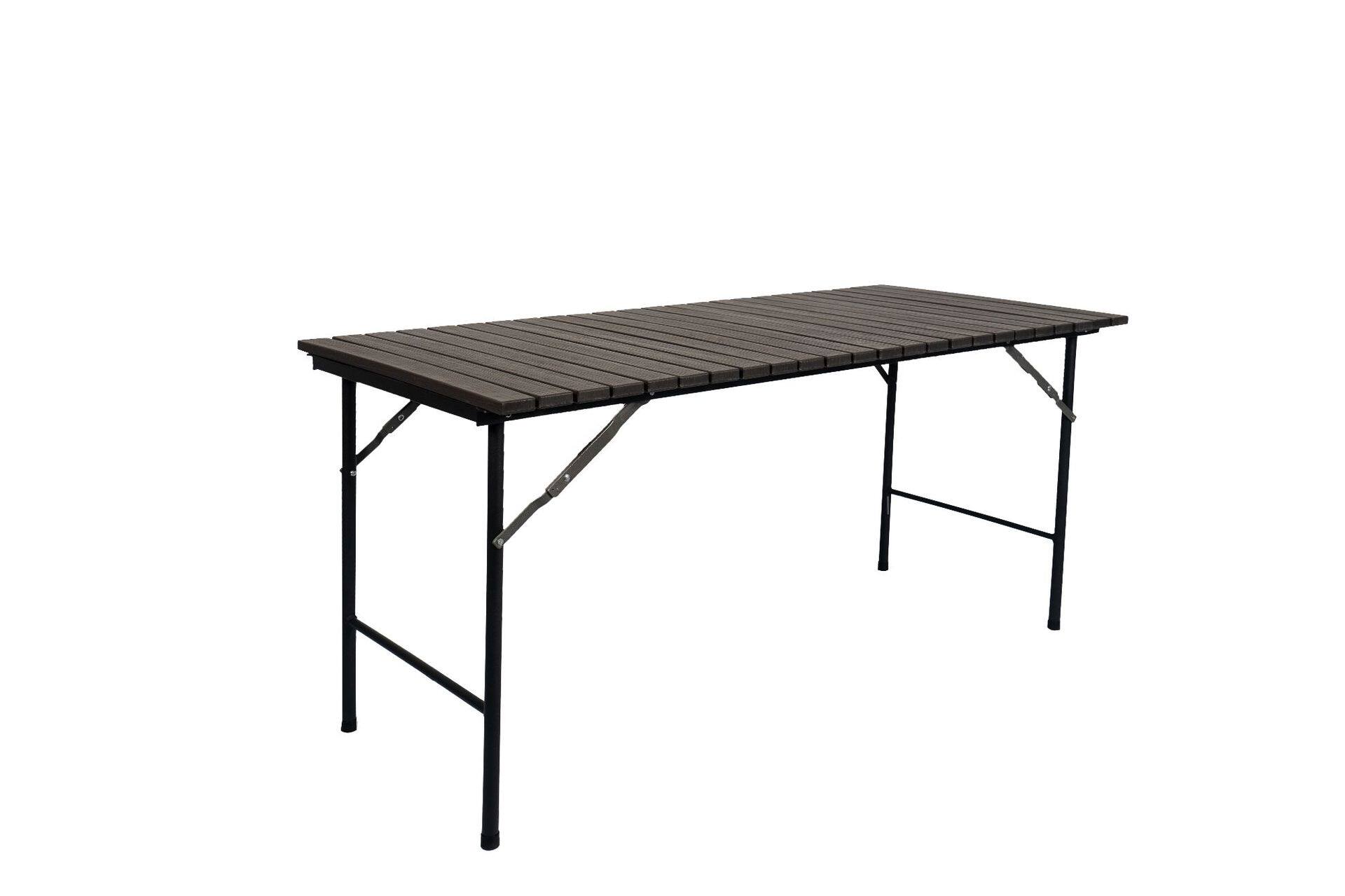 153*70*74cm 长方形塑料桌 拼接木纹条塑料桌 5英尺户外桌子