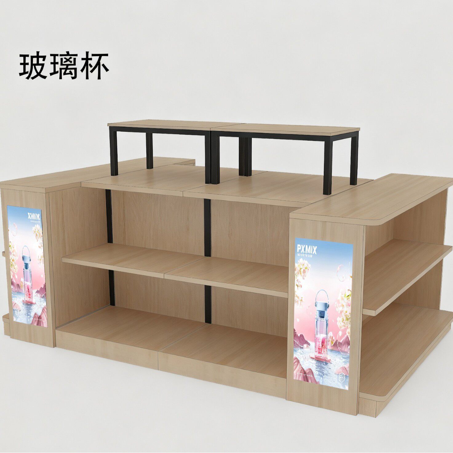 定超市各种美陈造型堆酒水美陈堆铁木结构商超配货架
