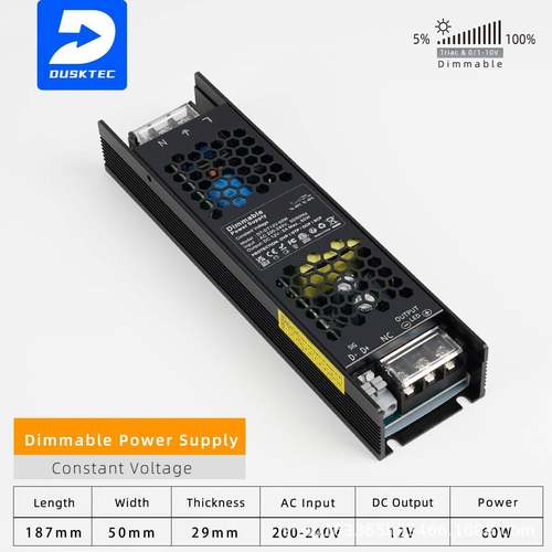 60w100w300w超薄0-10V可控硅dali调光LED灯带灯箱恒压开关电源