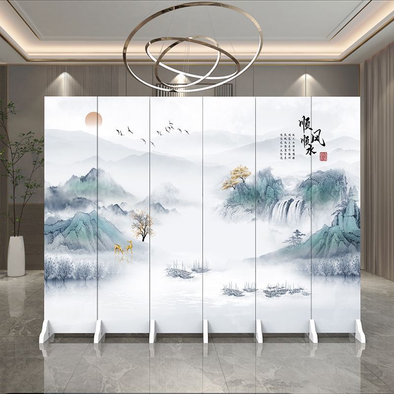 屏风隔断客厅简约现代办公室厕所防水遮挡墙折叠移动玄关布艺折屏